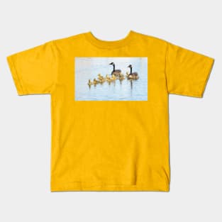 Family Afloat Canada Geese & Goslings No.1 Kids T-Shirt